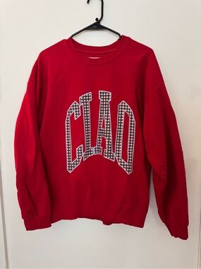 Anthropologie Vibrant Red Graphic Sweatshirt